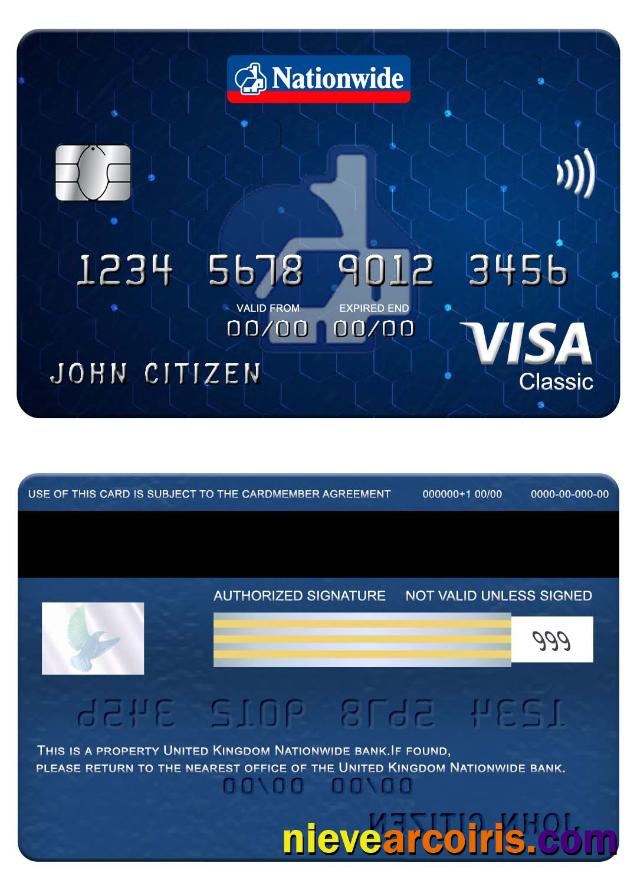 United Kingdom Nationwide bank visa classic card